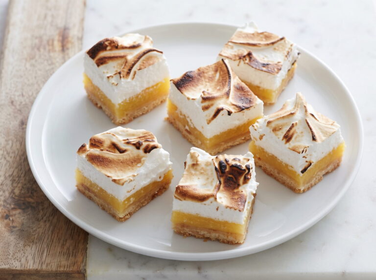 Blueberry Lemon Bars with Meringue Topping